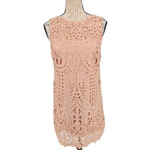 Eyelet Lace Dress Small  Blush  BCBGMAXAZRIA  Feminine  Romantic  Bohemian